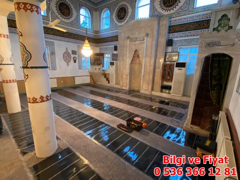 Carbon films laid row by row for mosque under-carpet heating