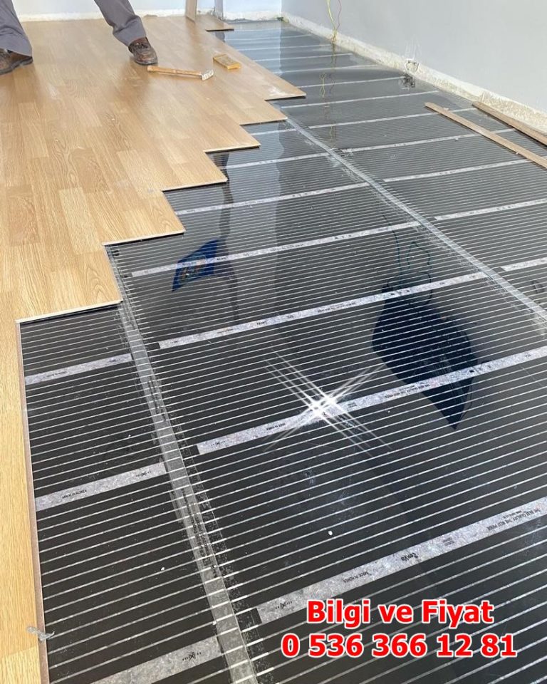 Electric underfloor heating installed under parquet